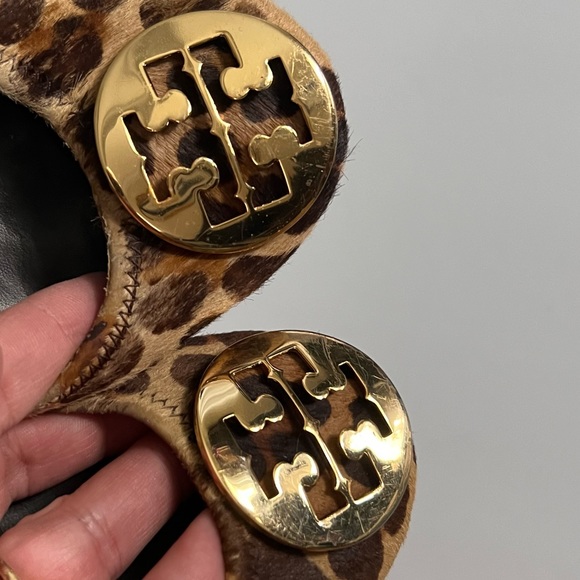 Tory Burch Cheetah Ballet Flats Reva cow hair animal print 7.5 made in Brazil - Picture 7 of 16